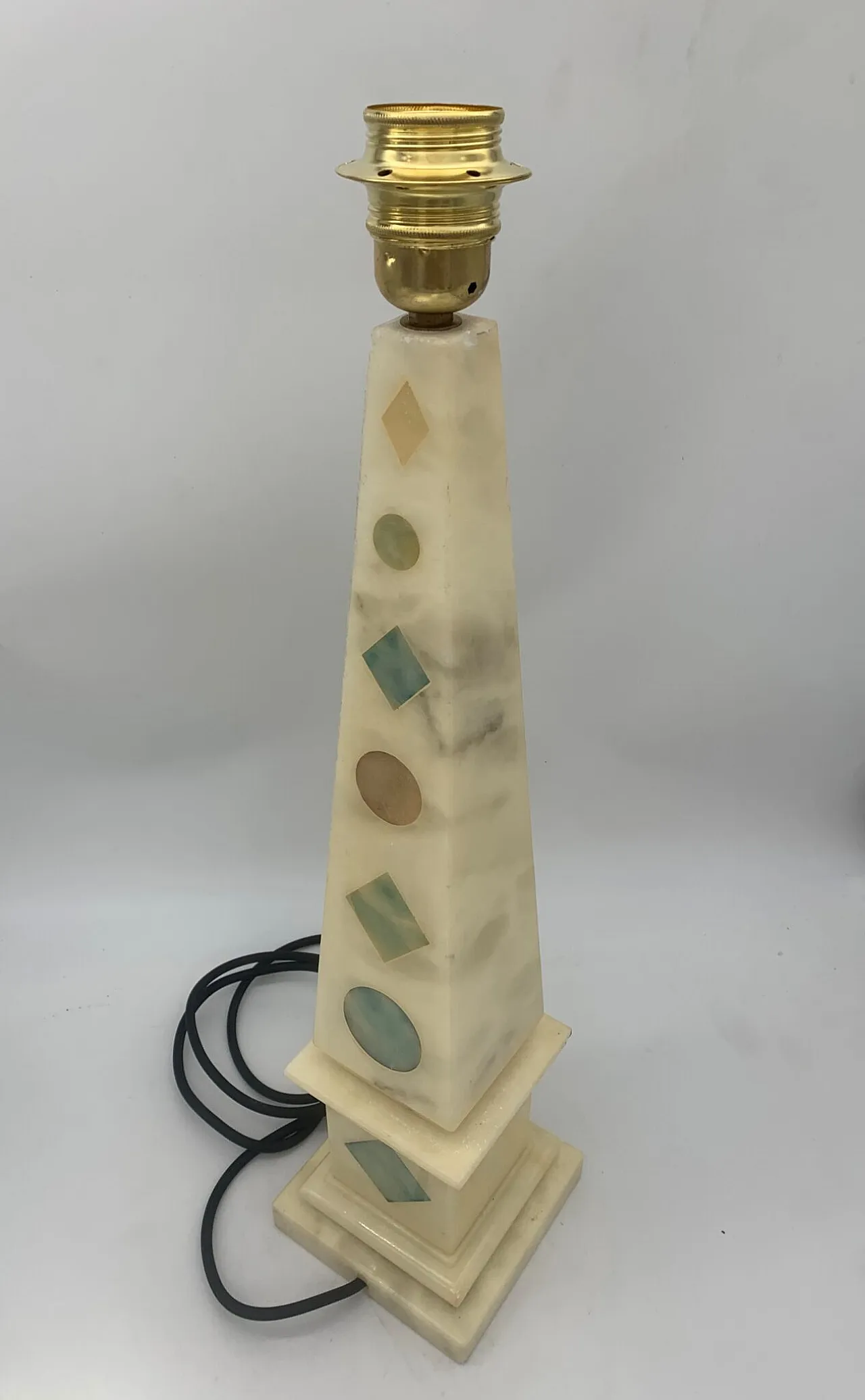 Lampada da tavolo in alabastro di Volterra, anni '60 4