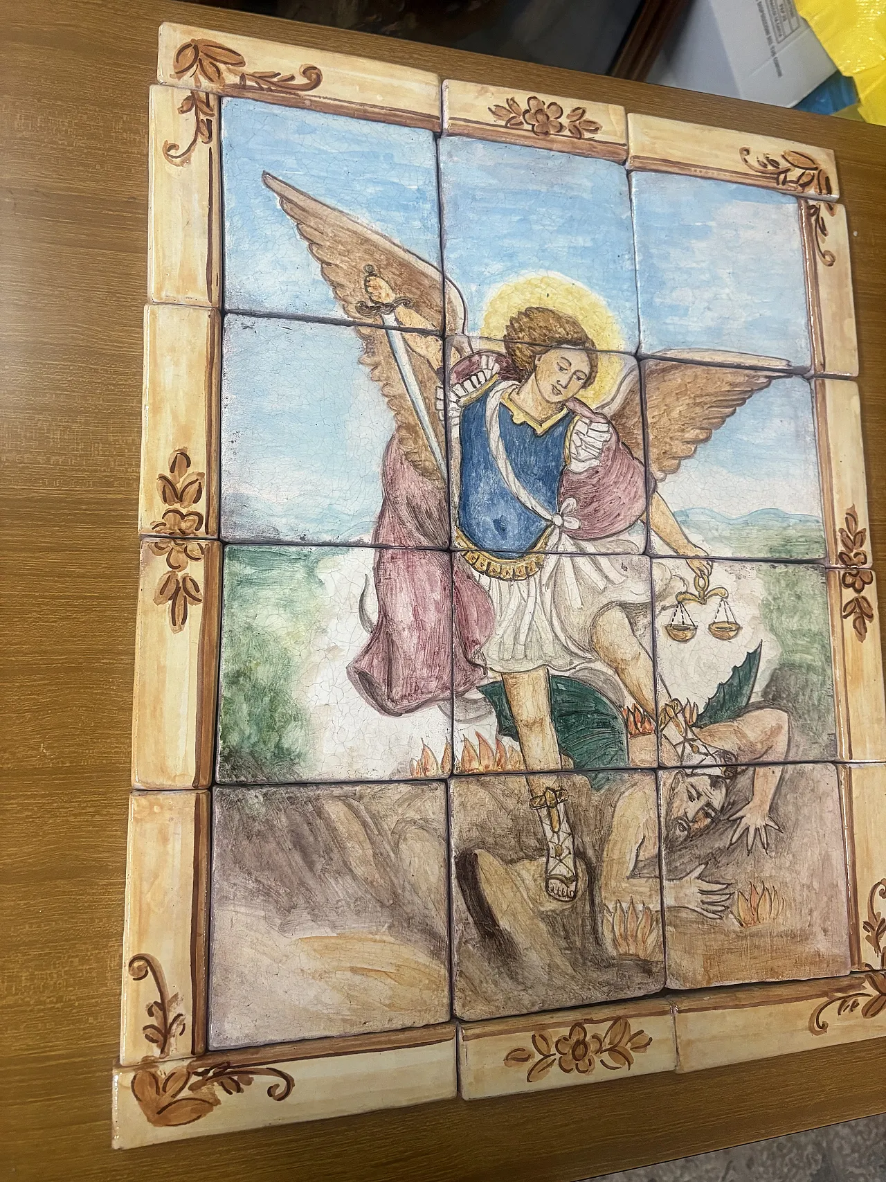 Saint Michael the Archangel painting, 20th century 3