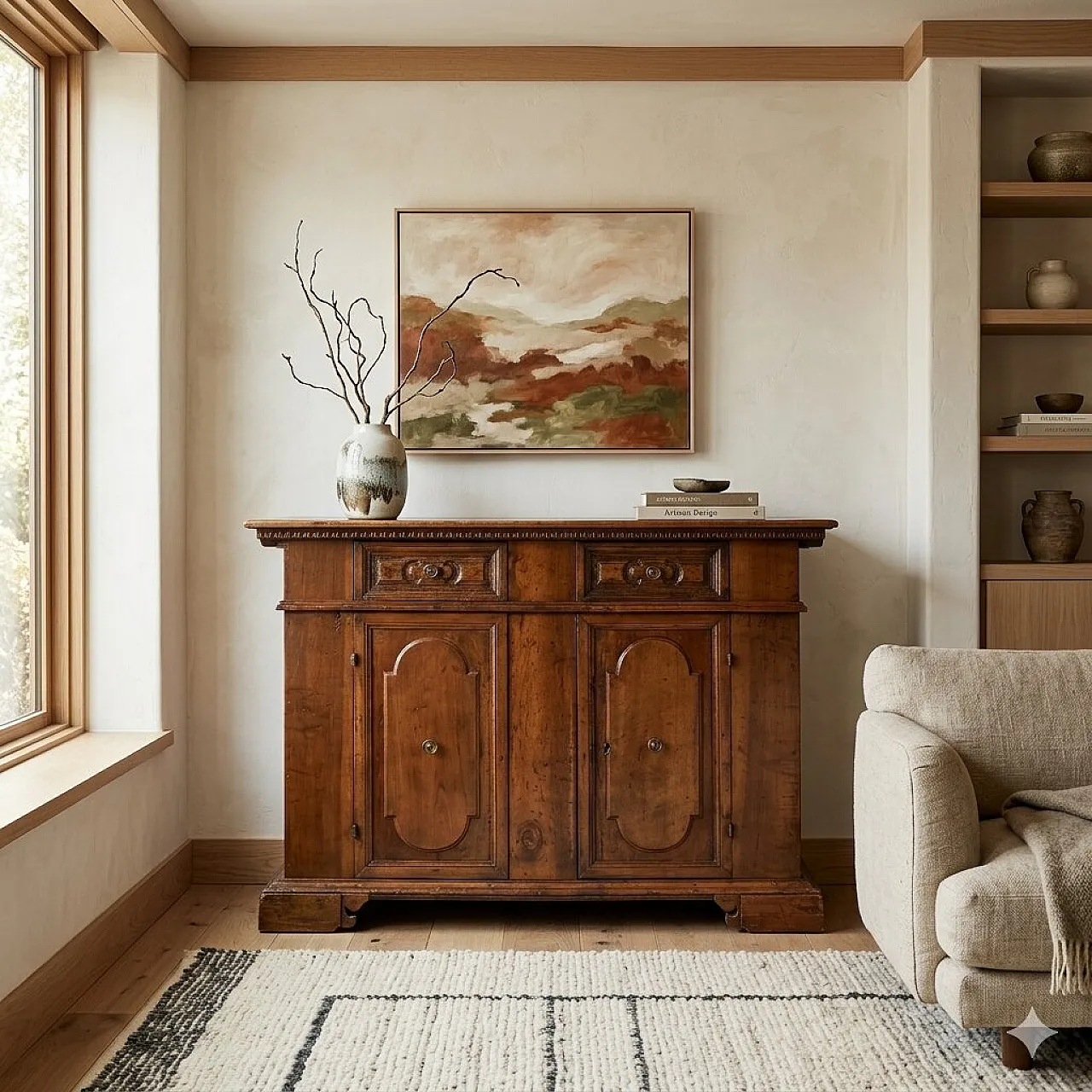 Baroque style sideboard in wood, 20th century 2