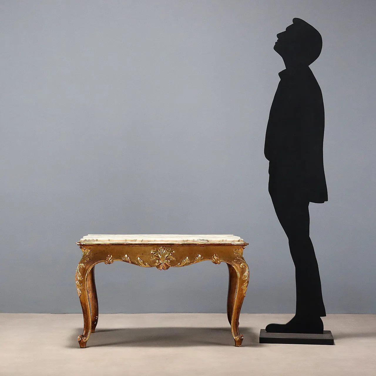 Baroque style coffee table in fir wood, 19th century 3