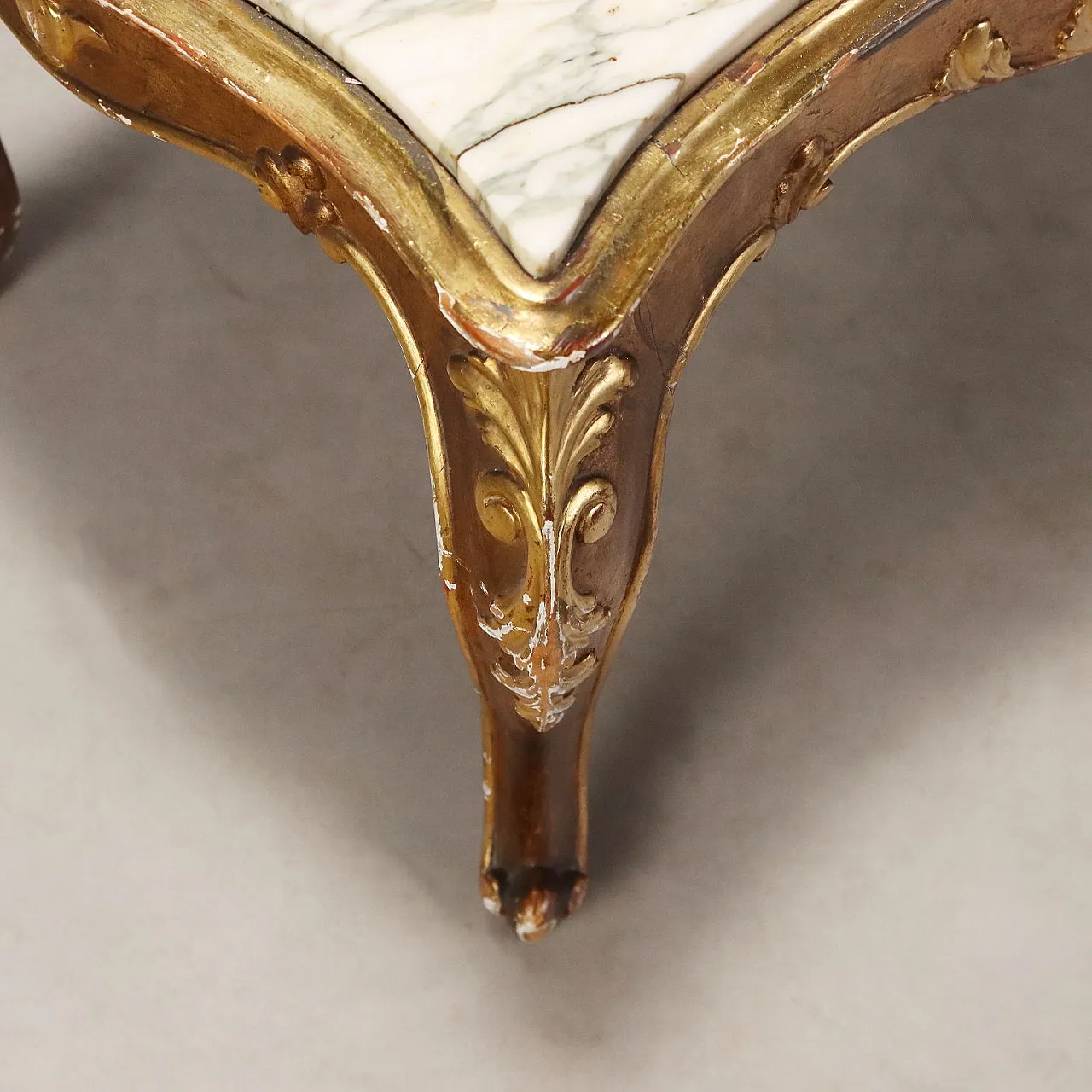 Baroque style coffee table in fir wood, 19th century 7