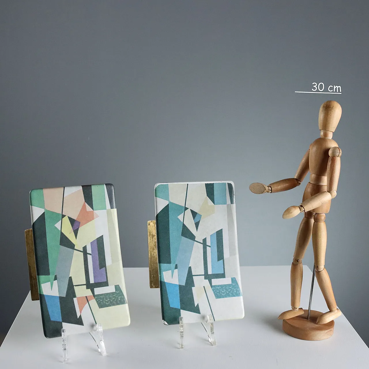 Coppia di maniglie in plastica e ottone, '900 2