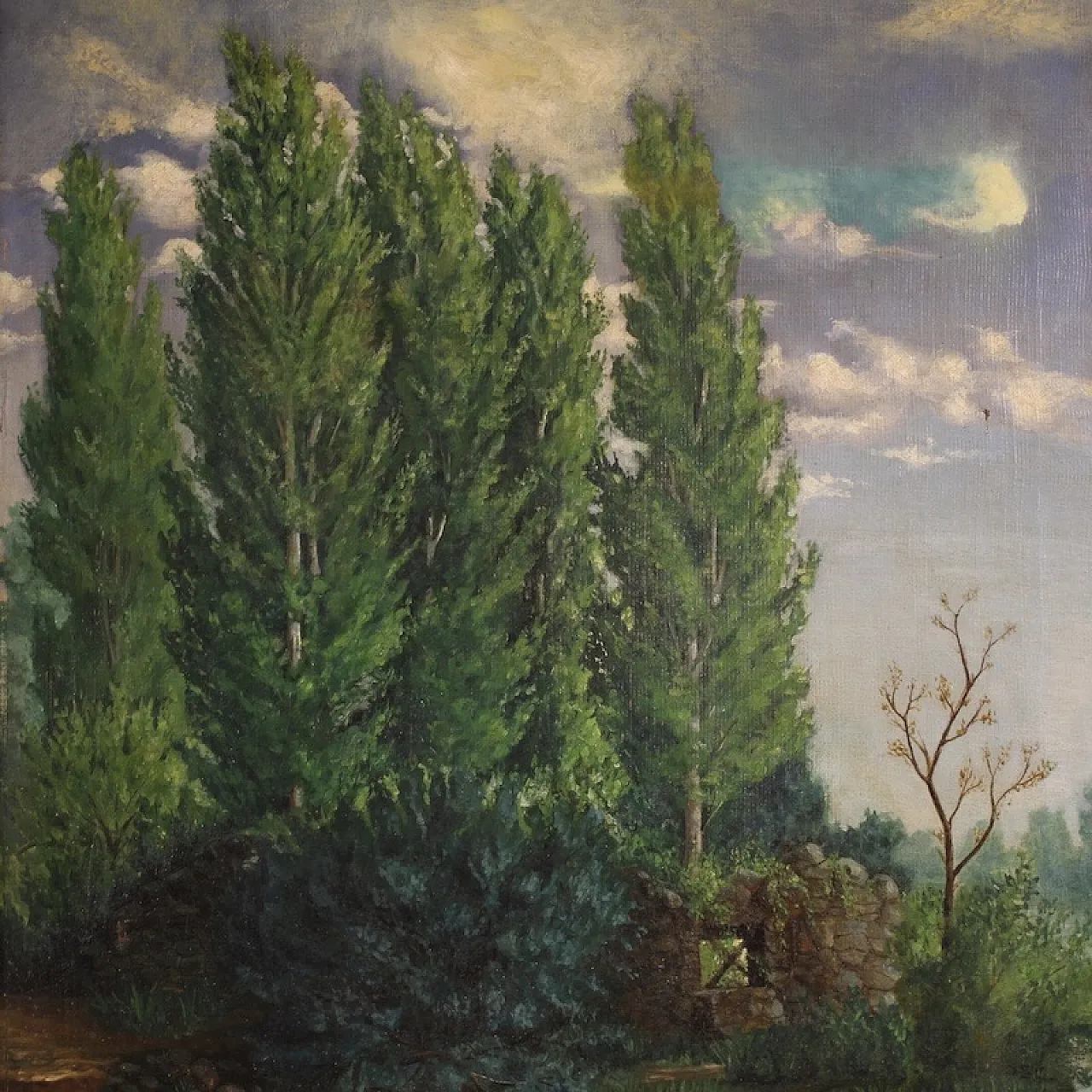 Spanish landscape painting signed C. Coll 1883 4
