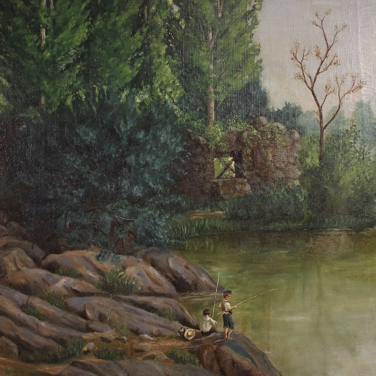 Spanish landscape painting signed C. Coll 1883 5