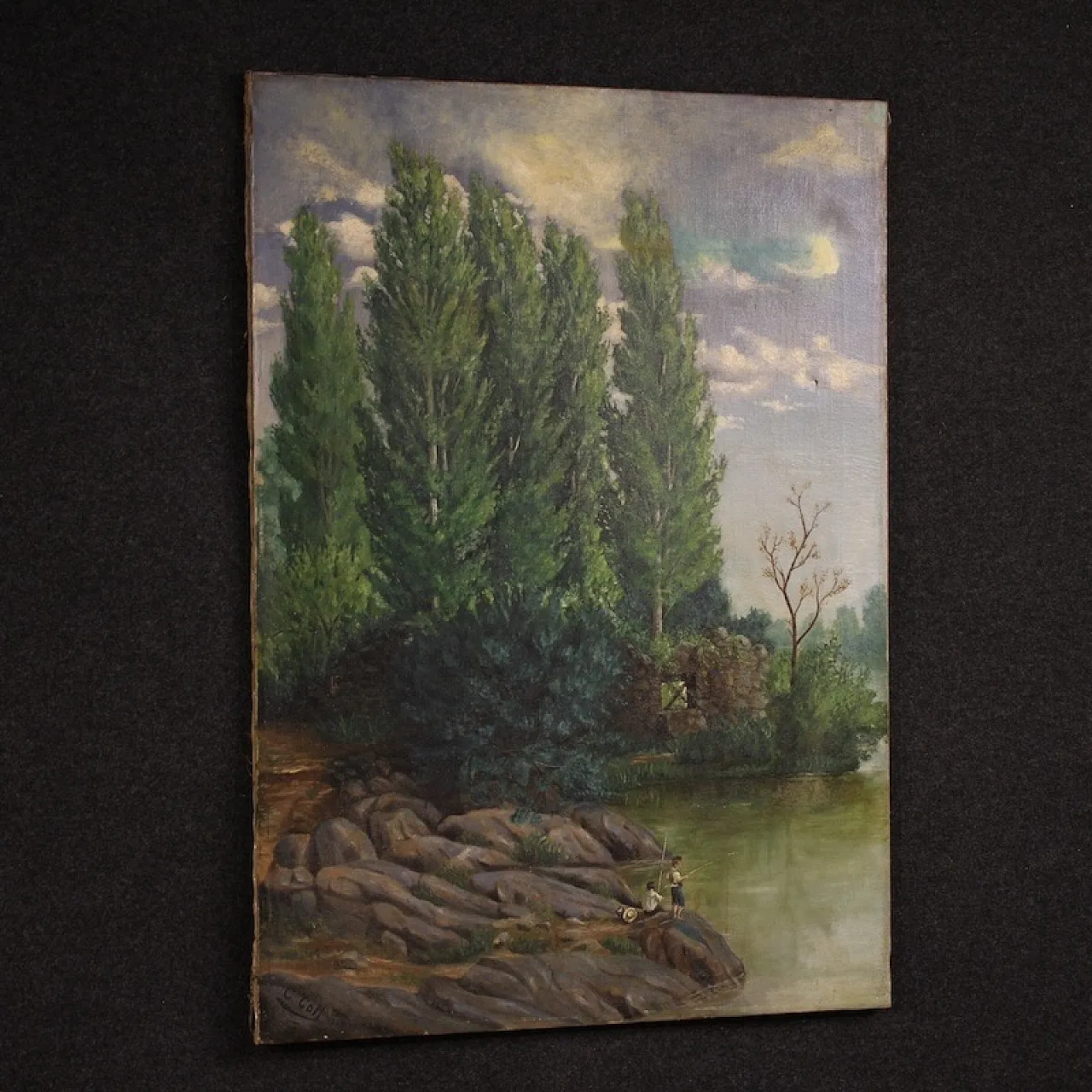 Spanish landscape painting signed C. Coll 1883 12