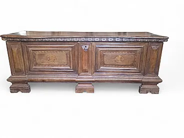 Northern Italian inlaid walnut chest, 17th century