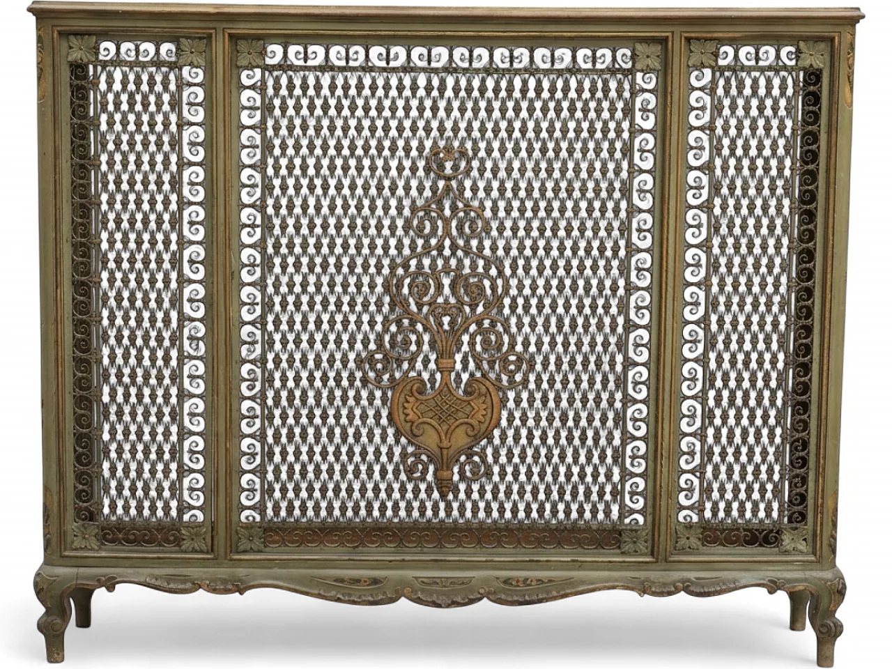 Copritermosifone a console stile Luigi XVI in legno, anni '30 4