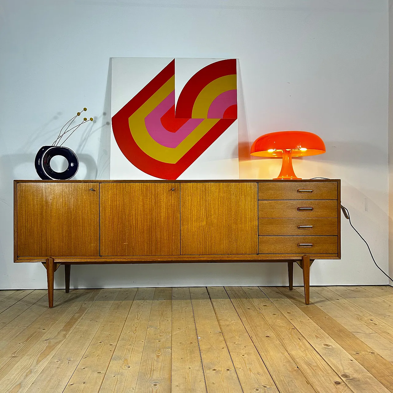 Sideboard danese in teak Scandinavian Modern, anni ’60 2