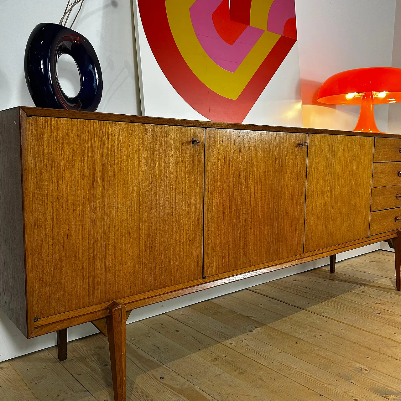Sideboard danese in teak Scandinavian Modern, anni ’60 3