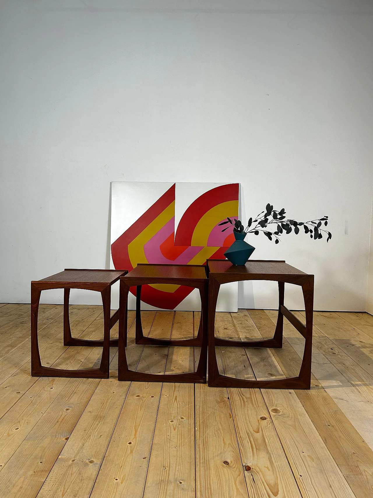 3 Tavolini a nido in teak danese Mid-Century, anni ’60 15
