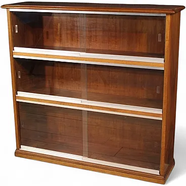 Italian design bookcase with glass doors, 1970s