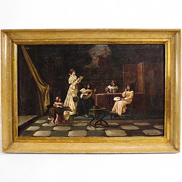 F. Bonati, Interior scene, oil painting signed and dated 1913