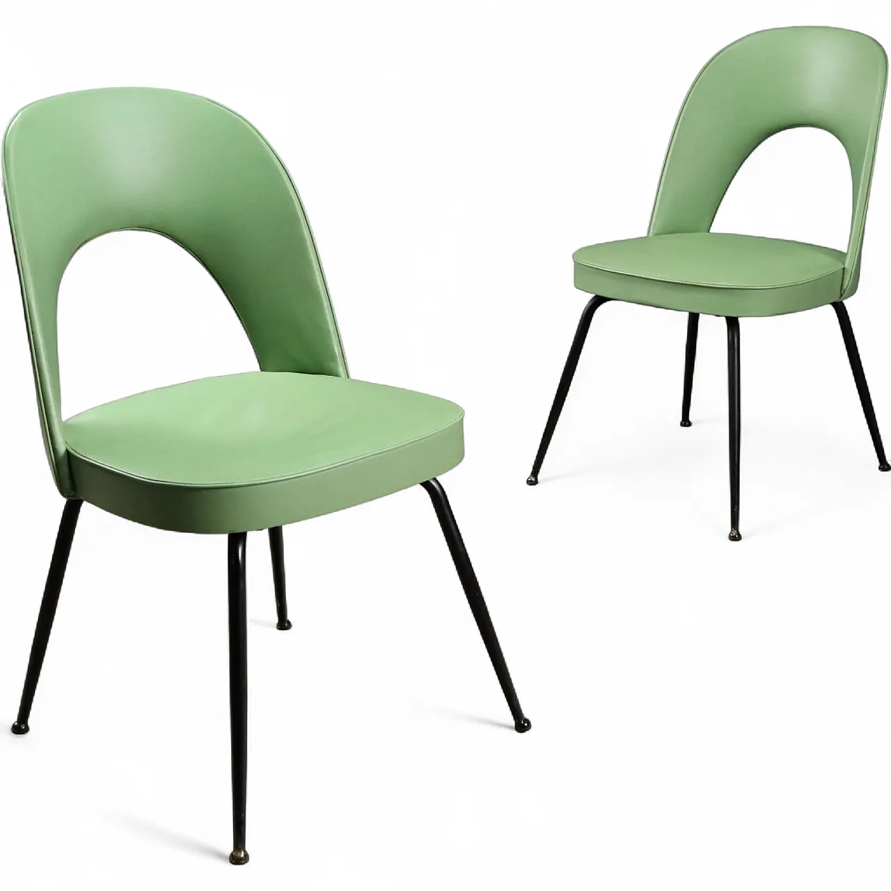 Pair of metal and skai chairs, 1960s 11