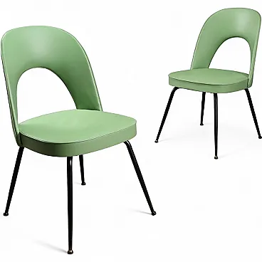 Pair of metal and skai chairs, 1960s