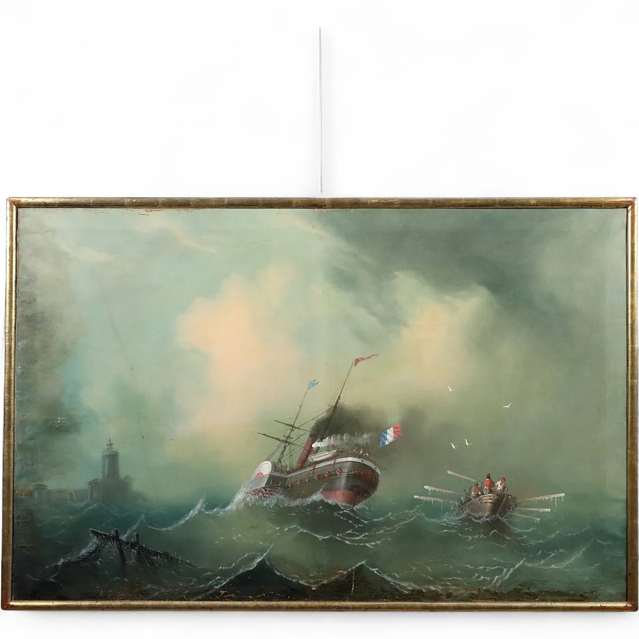 Painting Stormy Sea, 19th century 11