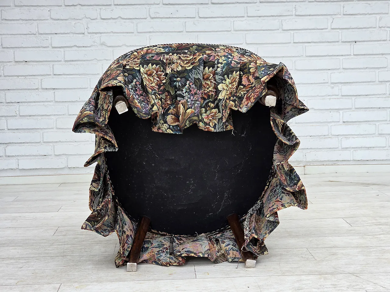 1960s, Danish cocktail lounge chair, furniture jacquard fabric. 18