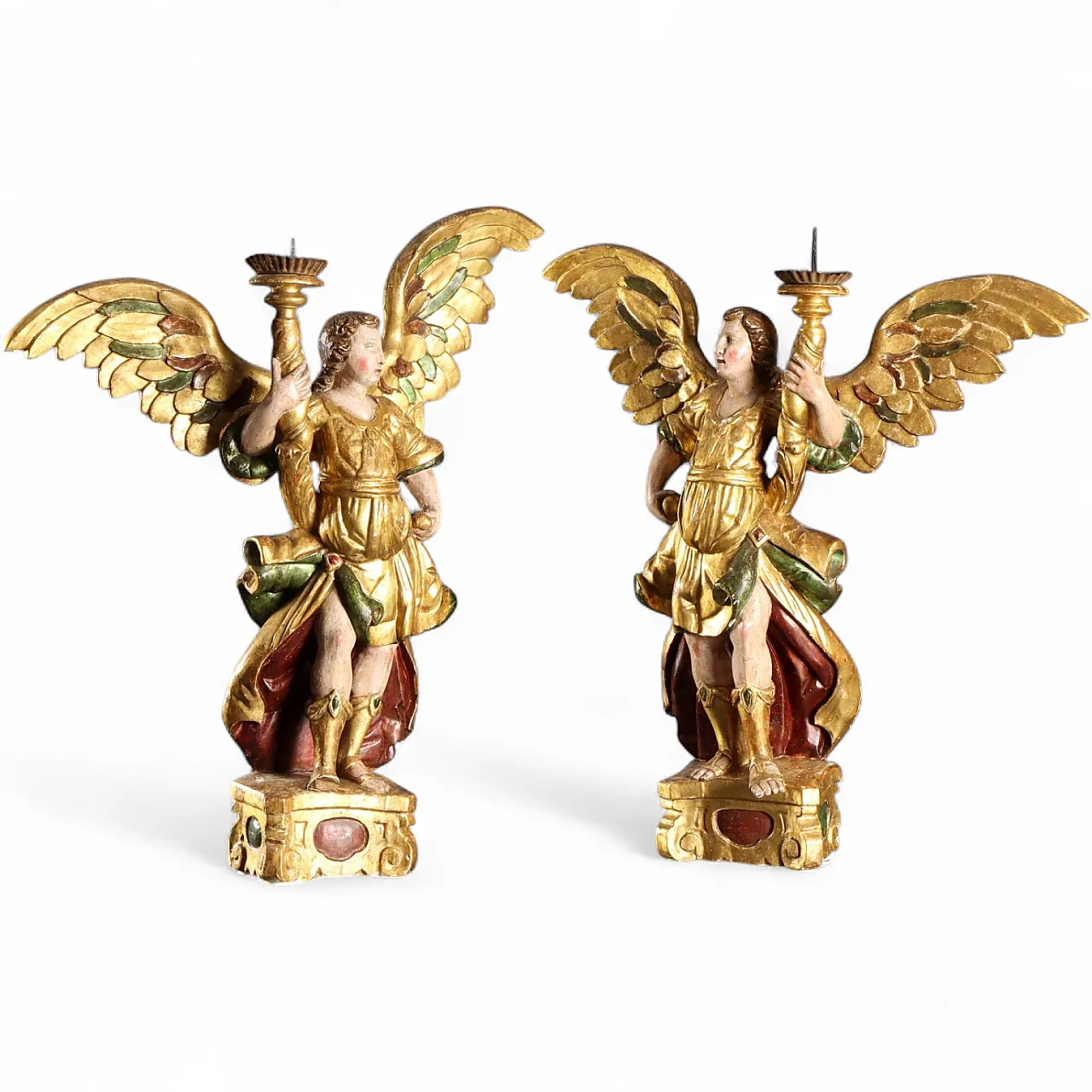 Pair of Baroque angel holders, 18th century 12