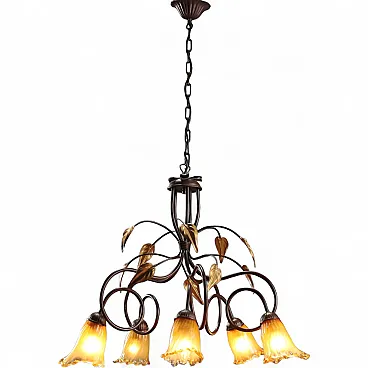 Art Nouveau chandelier with 5 lights, mid-20th century