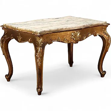 Baroque style coffee table in fir wood, 19th century