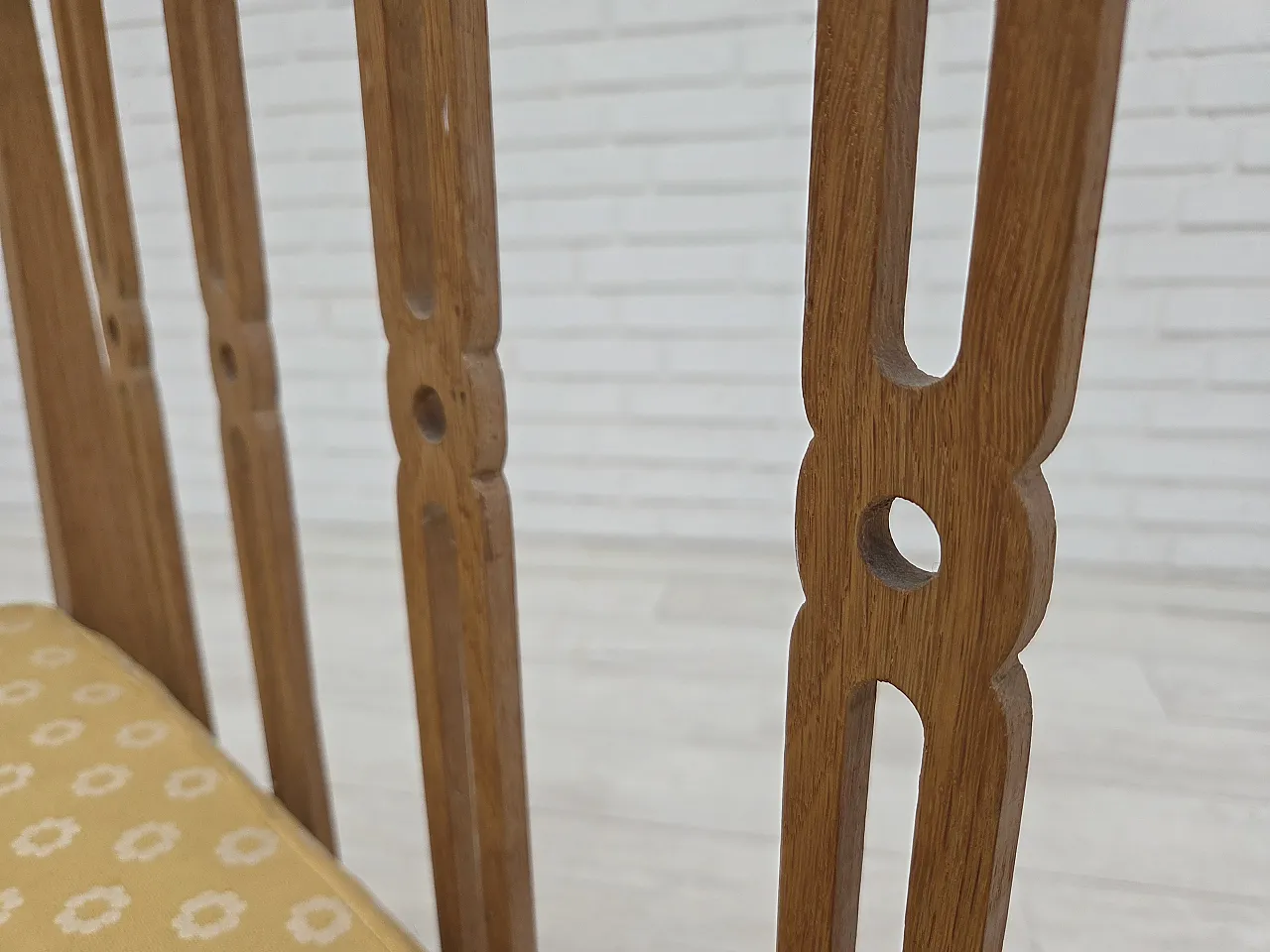 Divano/divano letto in tessuto per mobili e legno di quercia, anni '70 10