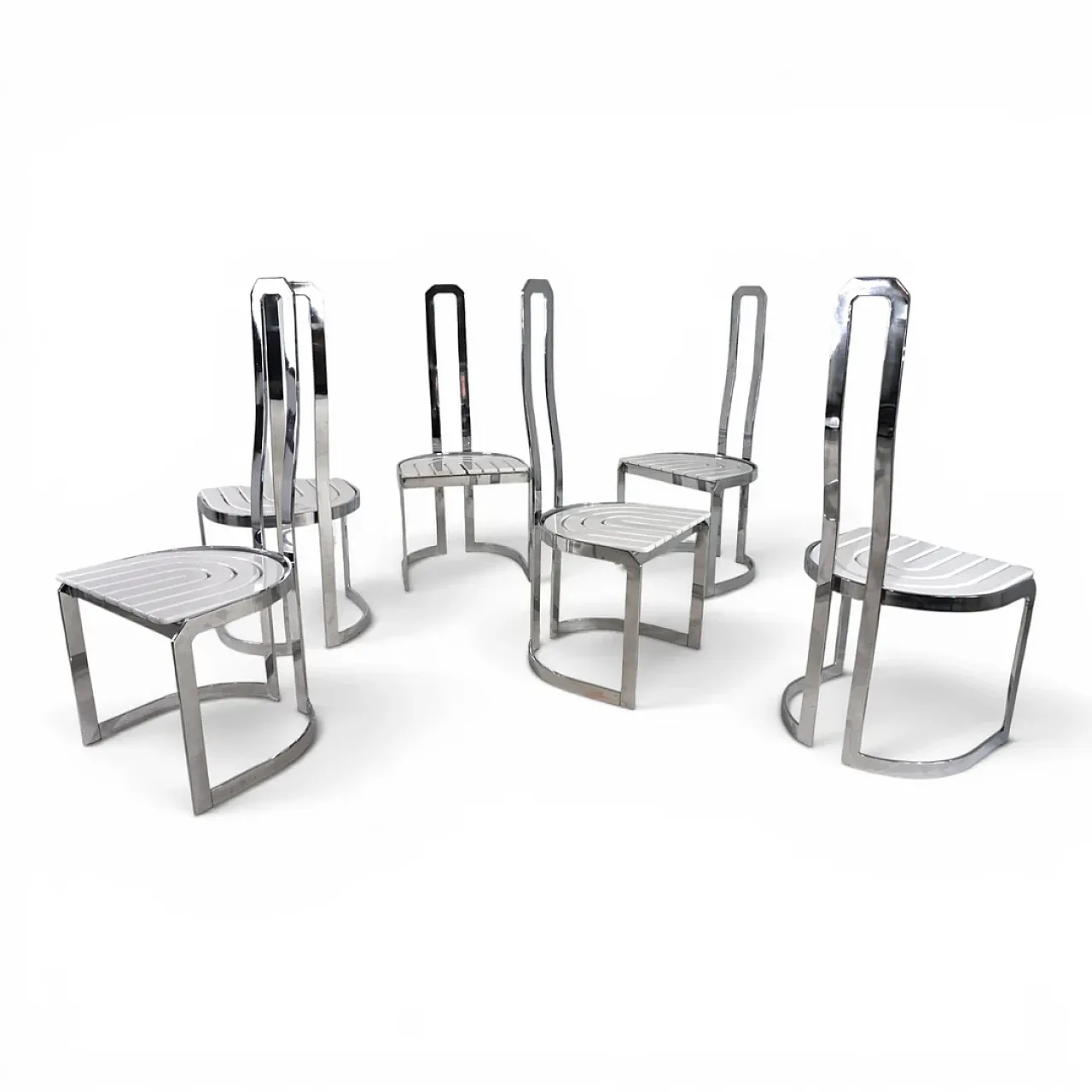 6 Postmodern Allmilmö dining chairs, 1980s 1
