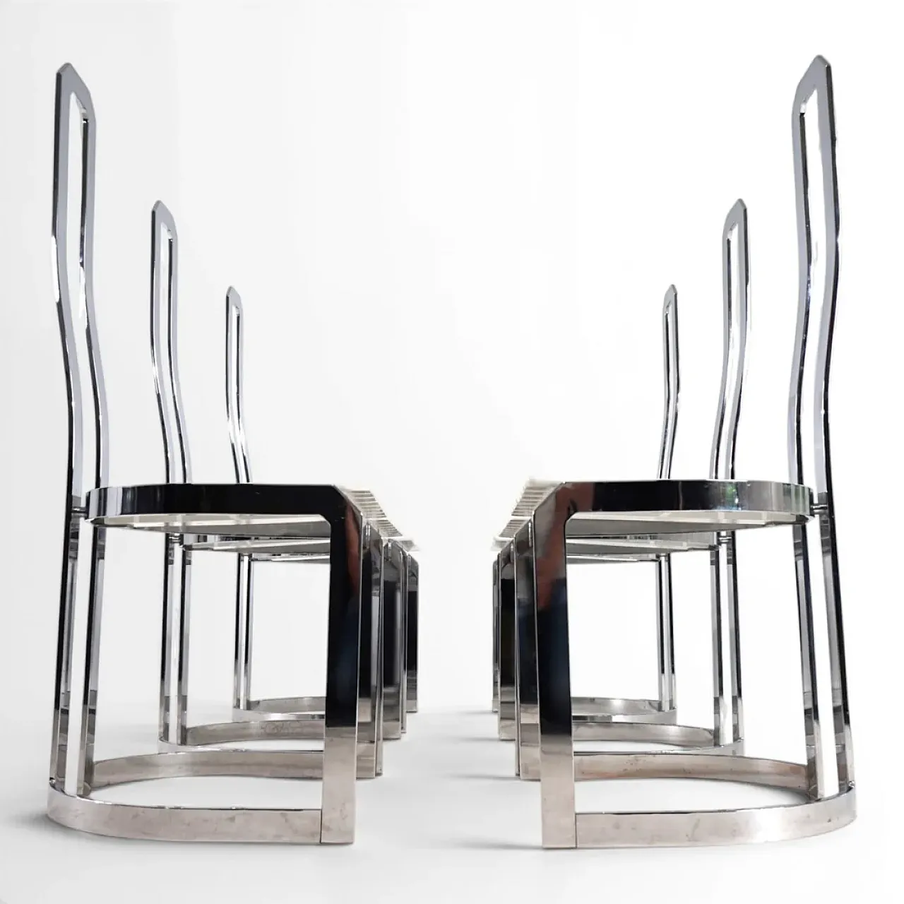 6 Postmodern Allmilmö dining chairs, 1980s 4