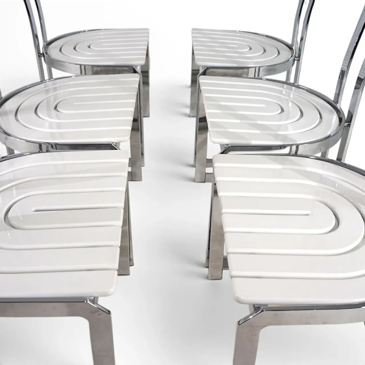 6 Postmodern Allmilmö dining chairs, 1980s 5