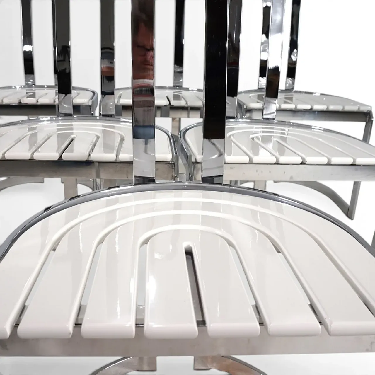 6 Postmodern Allmilmö dining chairs, 1980s 7
