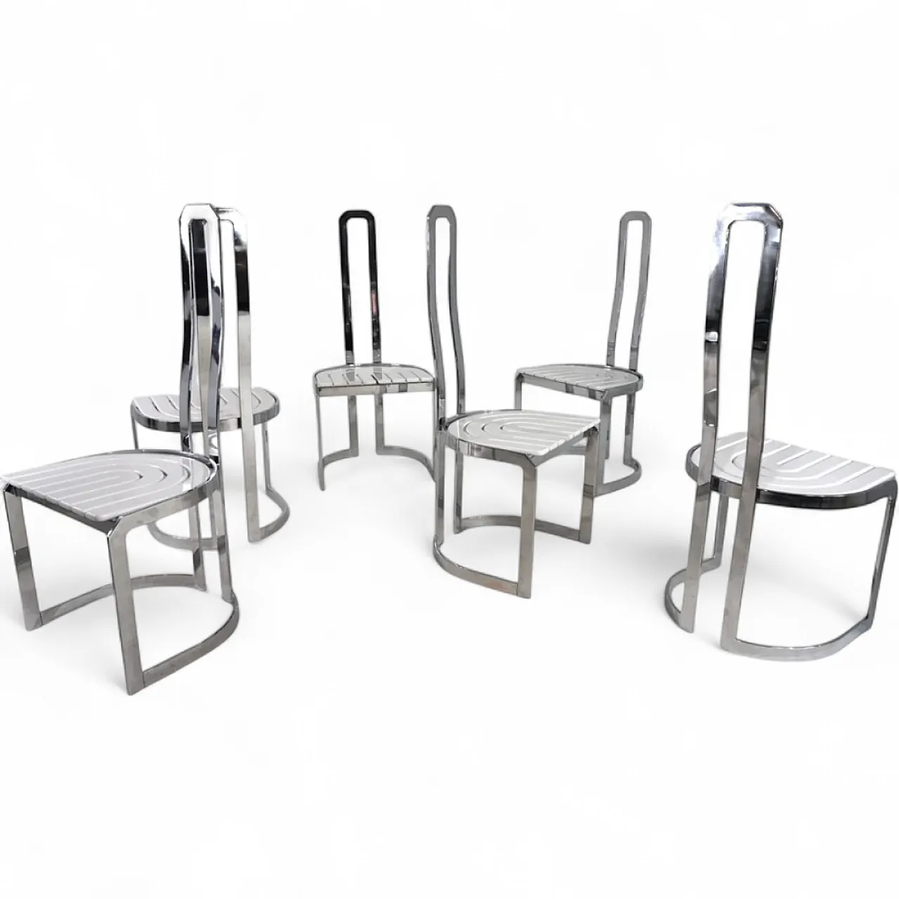 6 Postmodern Allmilmö dining chairs, 1980s 10