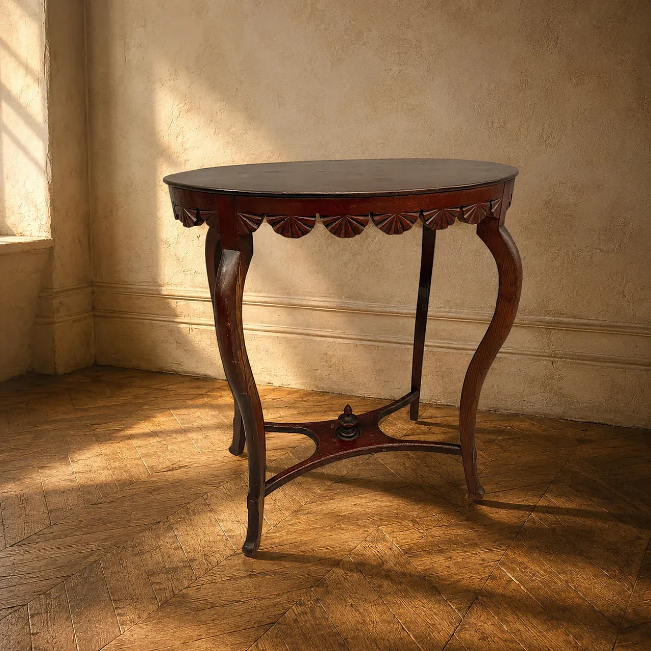 Tavolino in legno massello Liberty, inizio '900 1