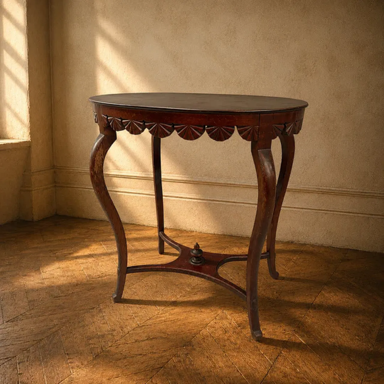 Tavolino in legno massello Liberty, inizio '900 5