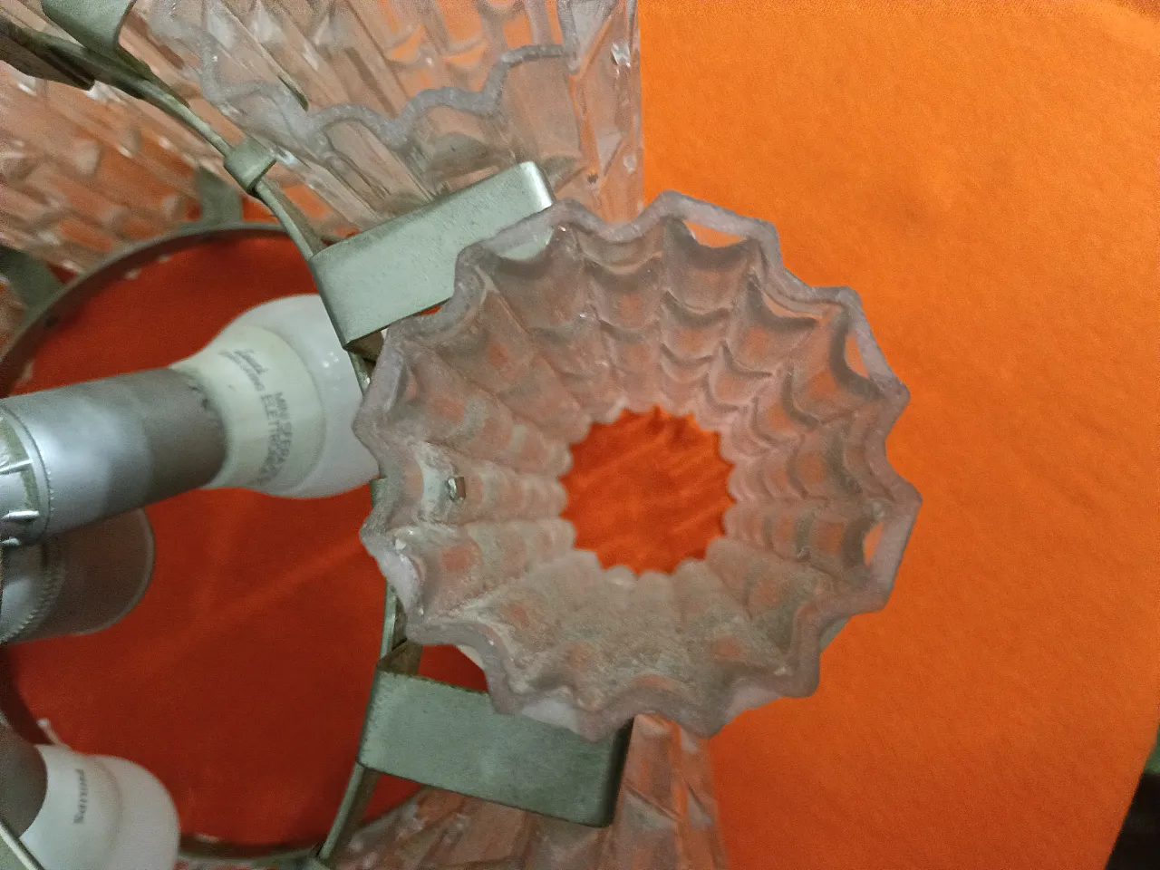 60s chandelier with textured glass 5