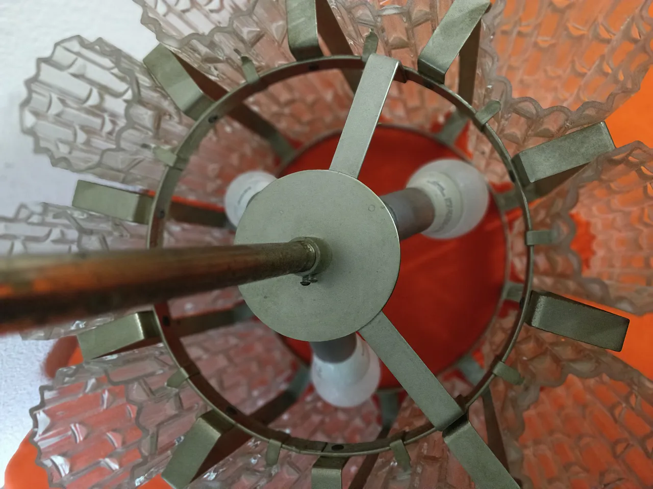 60s chandelier with textured glass 6
