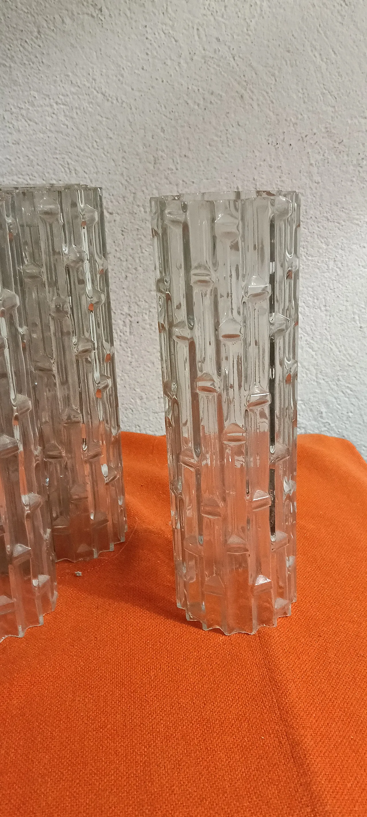 60s chandelier with textured glass 13