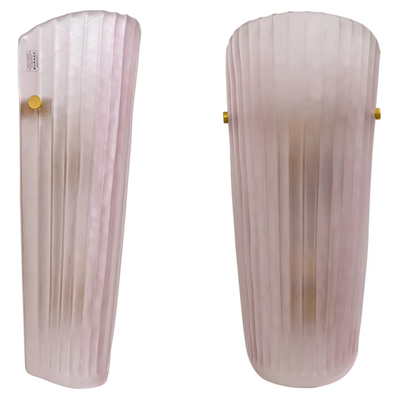 Pair of Murano glass and brass wall sconces, 20th century 1