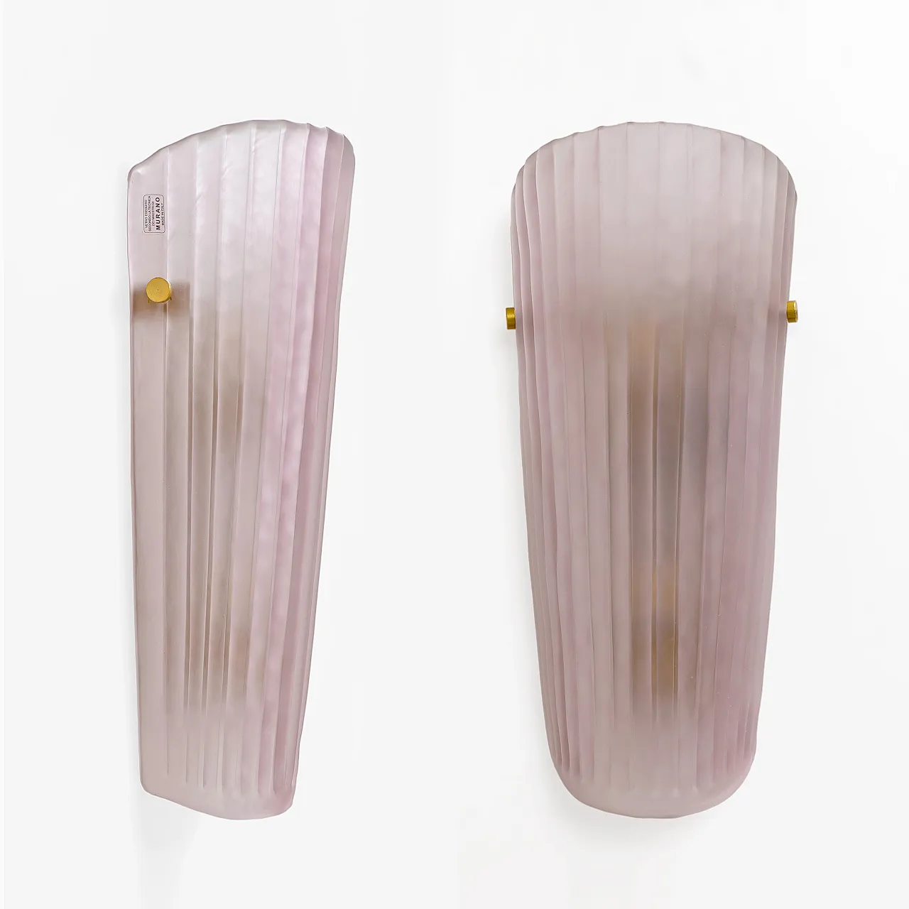 Pair of Murano glass and brass wall sconces, 20th century 2