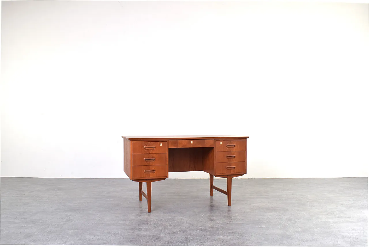 Scrivania direzionale moderna Mid-Century in teak, Danimarca, anni '60 2