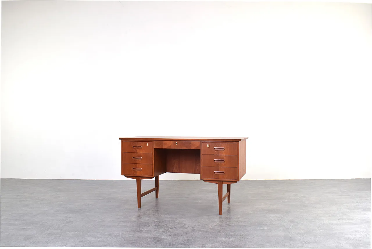 Scrivania direzionale moderna Mid-Century in teak, Danimarca, anni '60 3