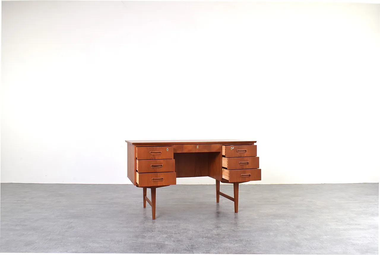 Scrivania direzionale moderna Mid-Century in teak, Danimarca, anni '60 4