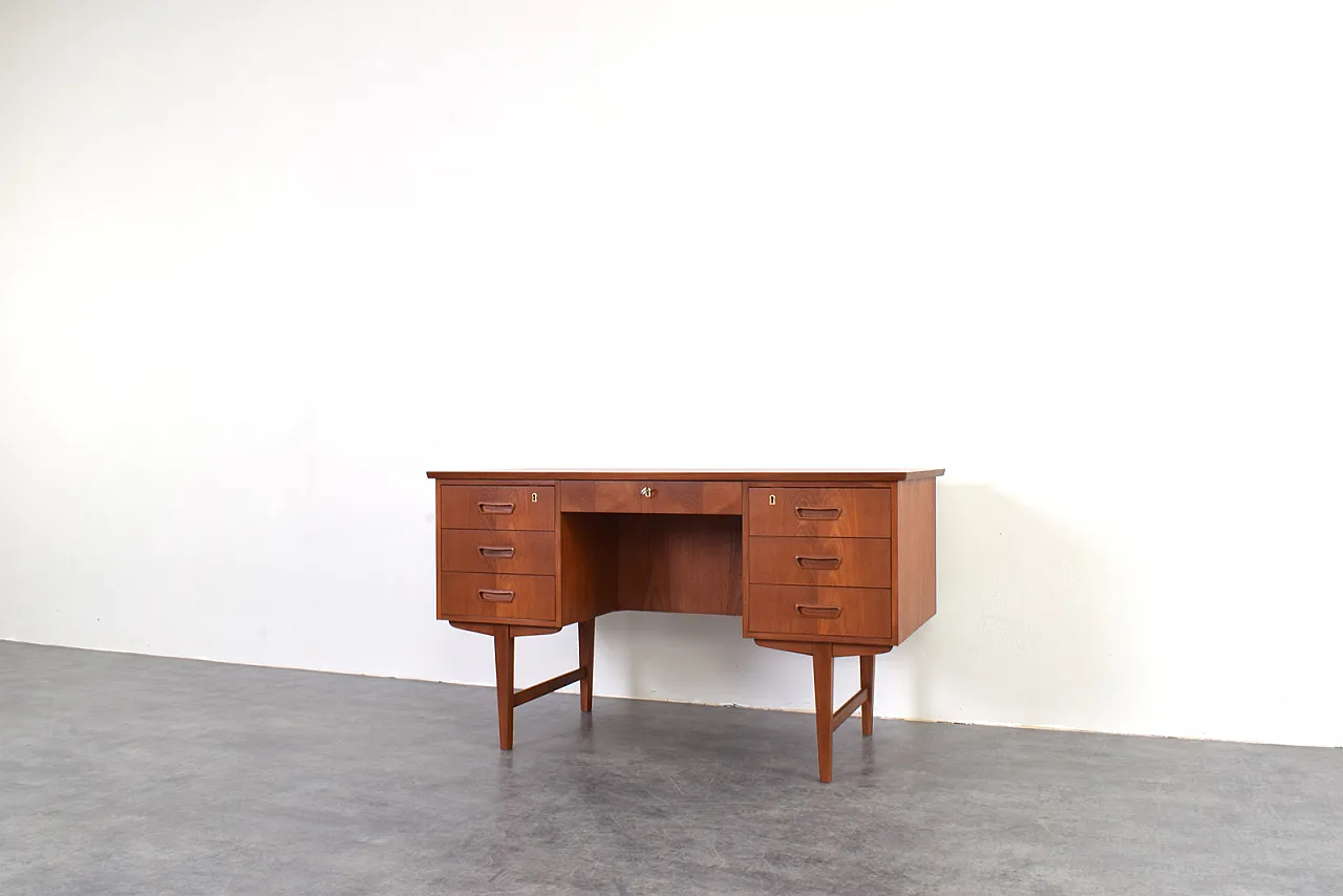 Scrivania direzionale moderna Mid-Century in teak, Danimarca, anni '60 12