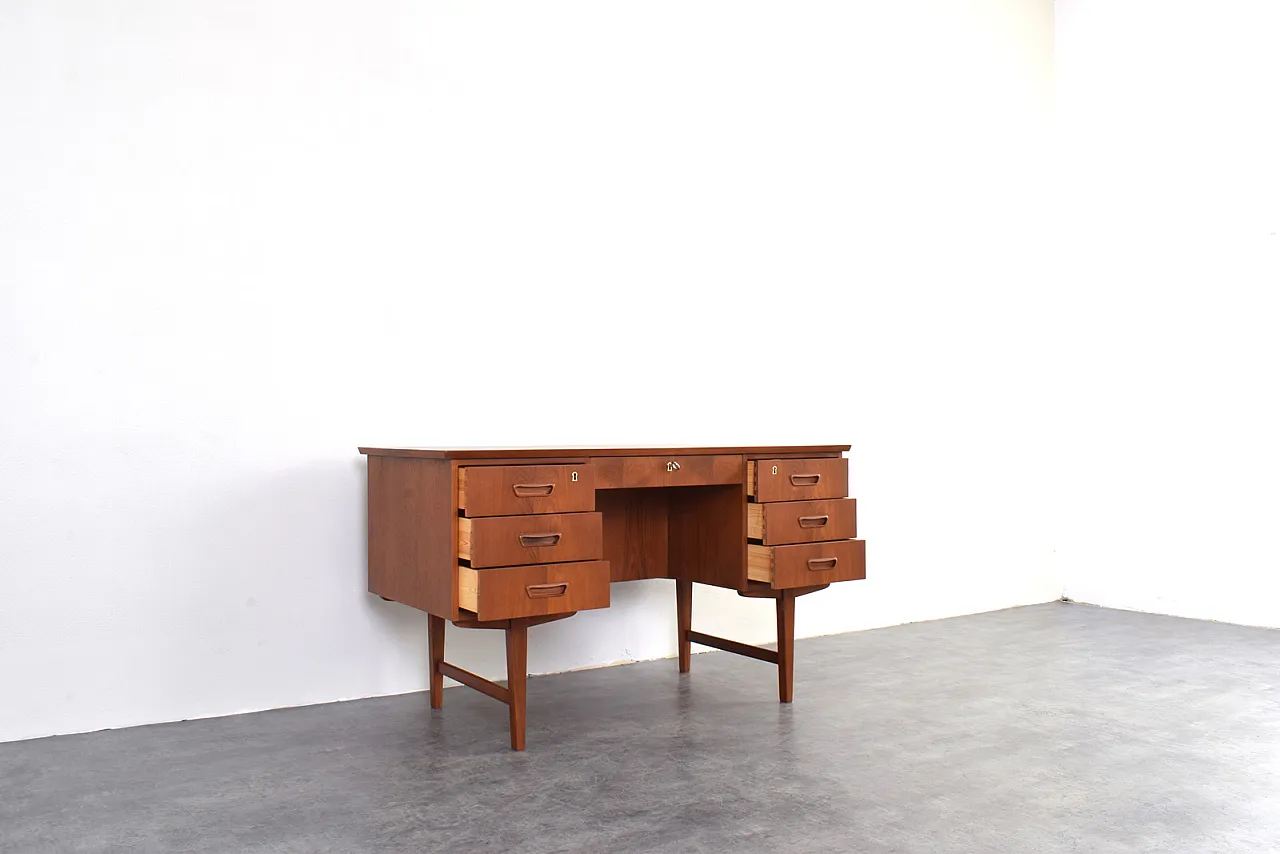 Scrivania direzionale moderna Mid-Century in teak, Danimarca, anni '60 13