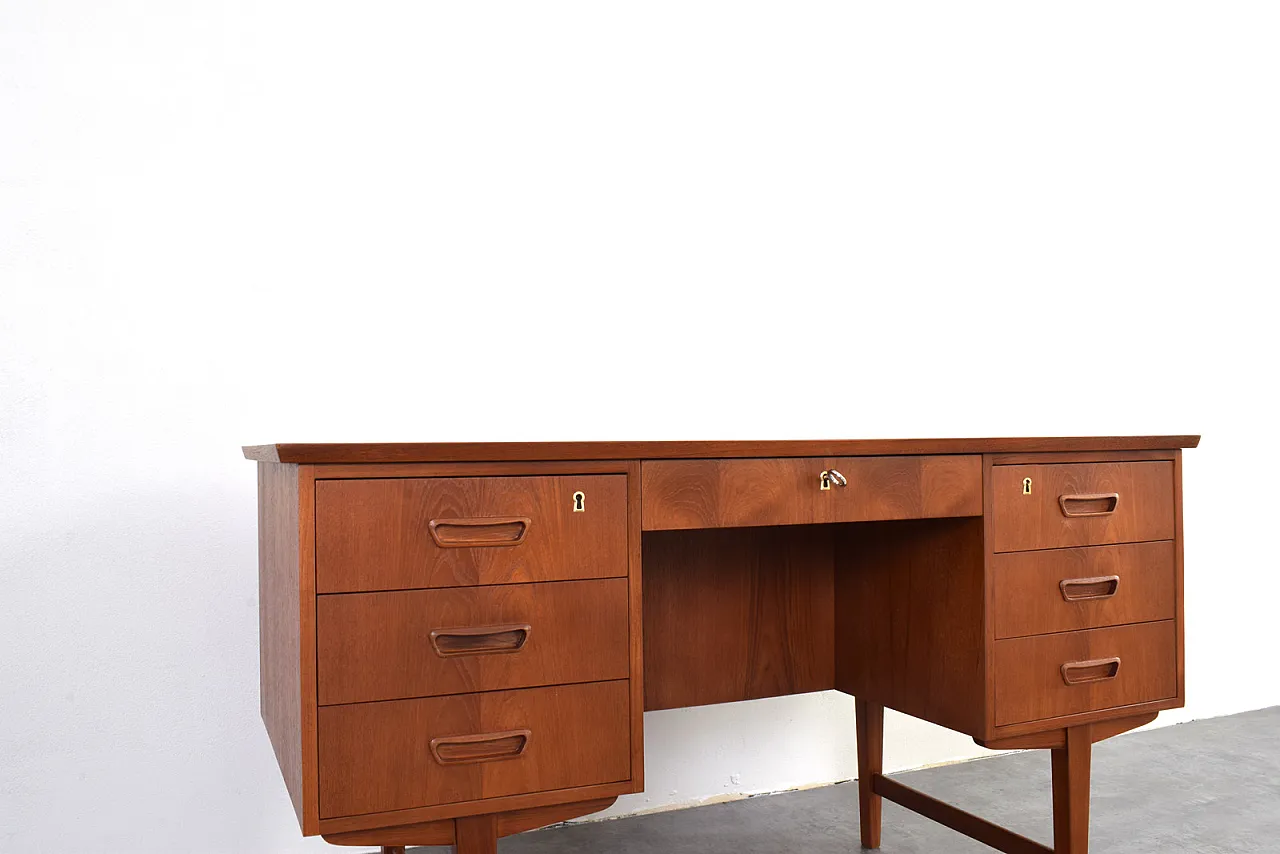 Scrivania direzionale moderna Mid-Century in teak, Danimarca, anni '60 15