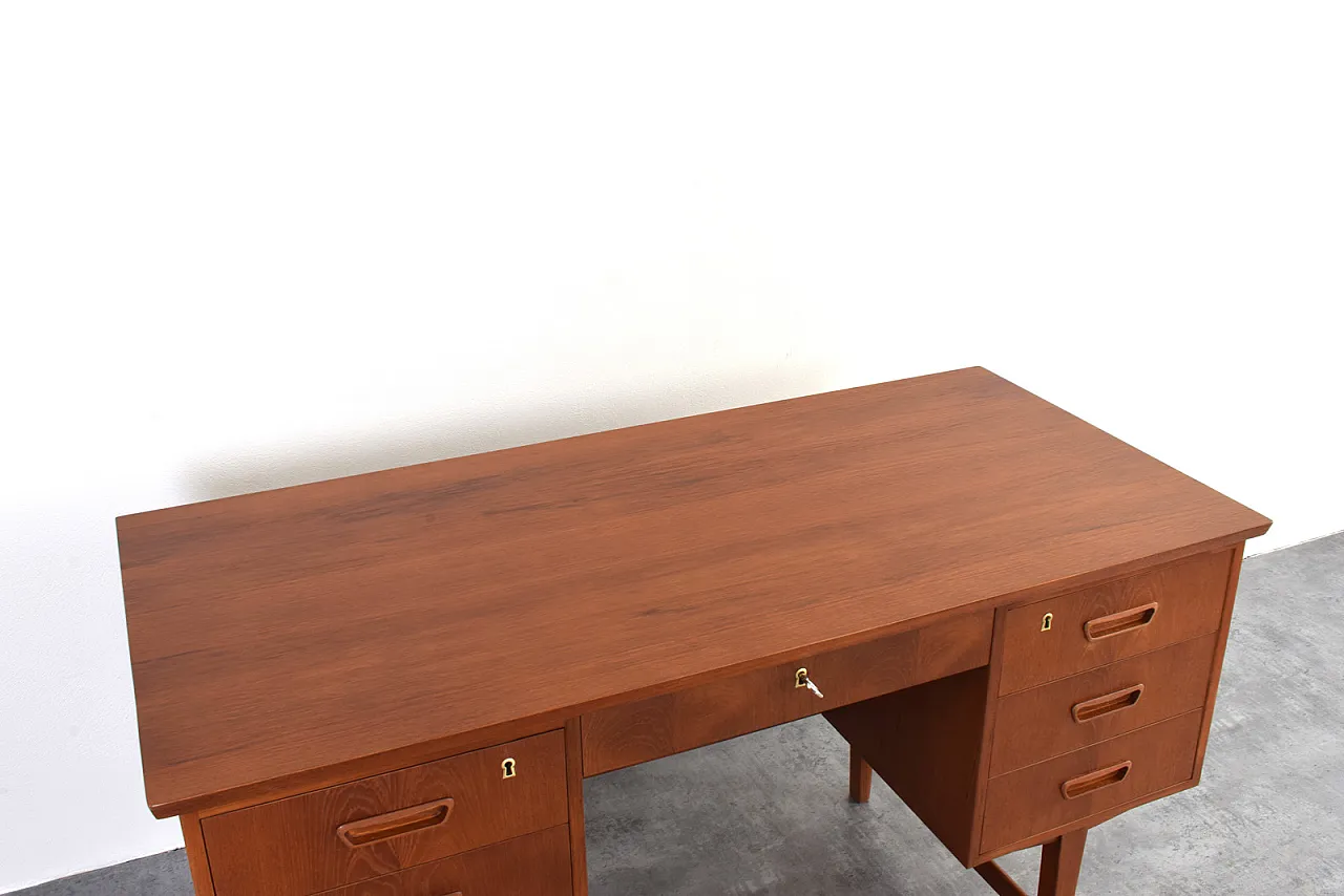 Scrivania direzionale moderna Mid-Century in teak, Danimarca, anni '60 16