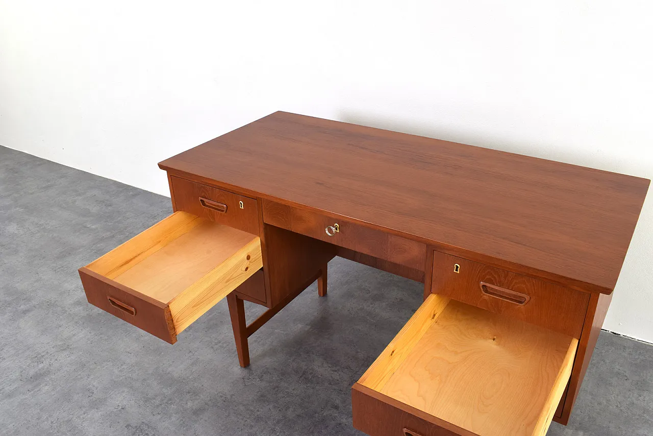 Scrivania direzionale moderna Mid-Century in teak, Danimarca, anni '60 19
