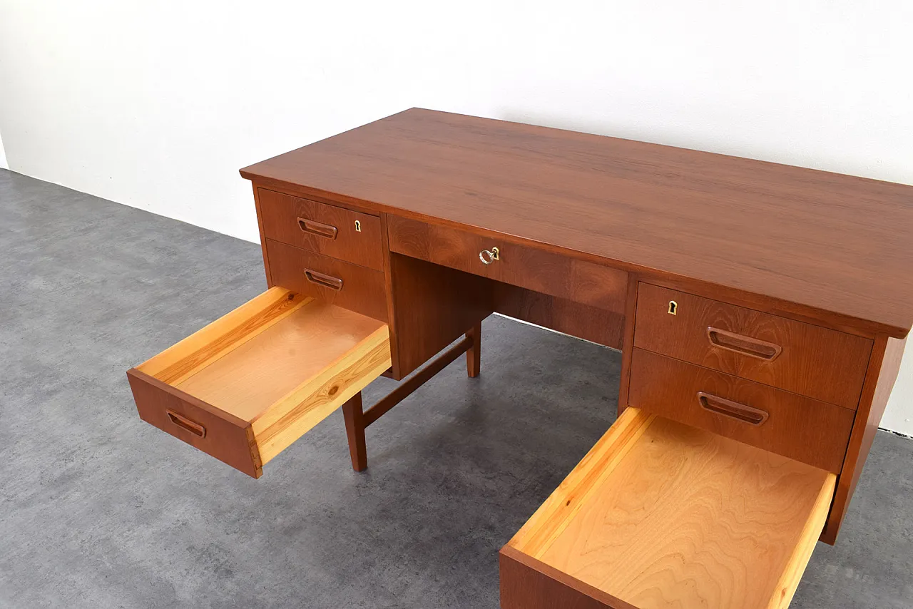 Scrivania direzionale moderna Mid-Century in teak, Danimarca, anni '60 20