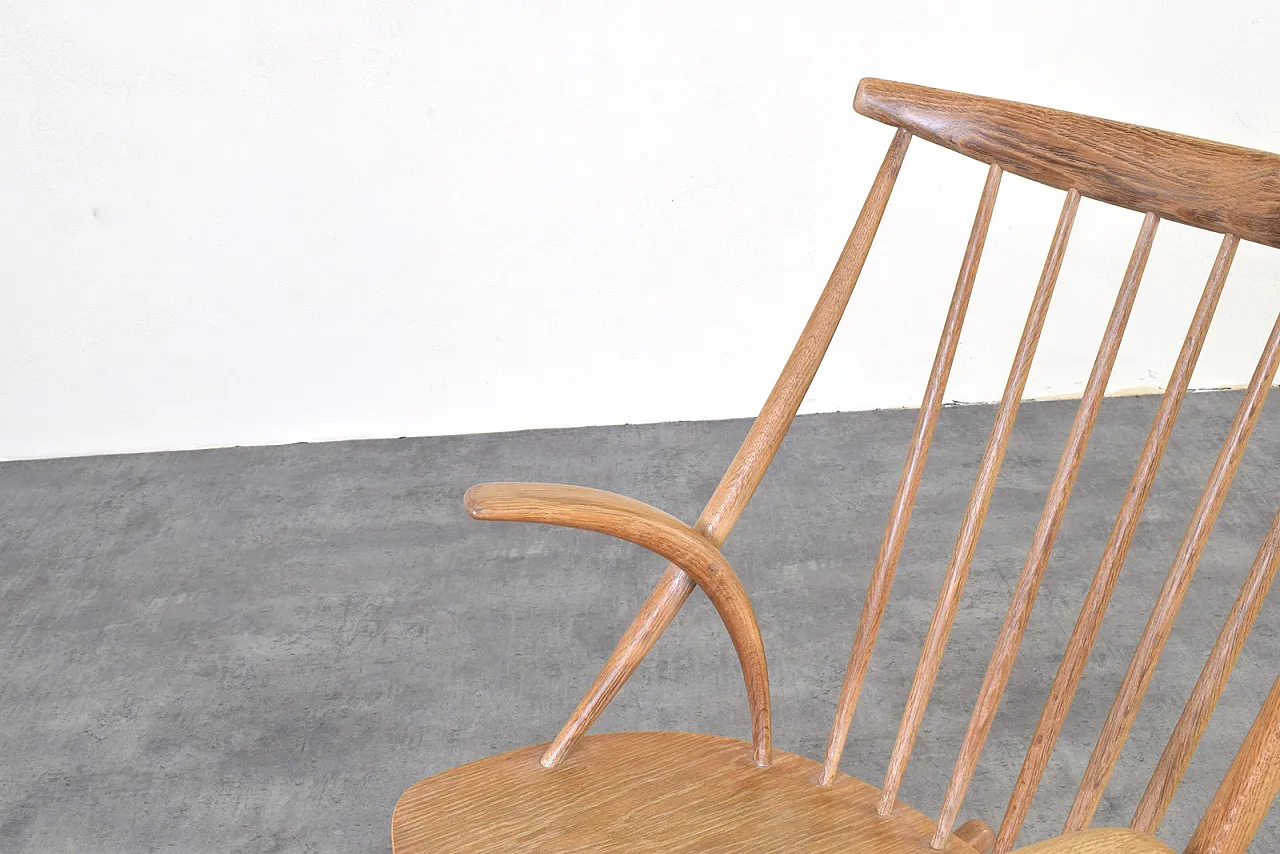 Sedia a dondolo Mid-Century di Illum Wikkelsø per Niels Eilersen, 1950 9