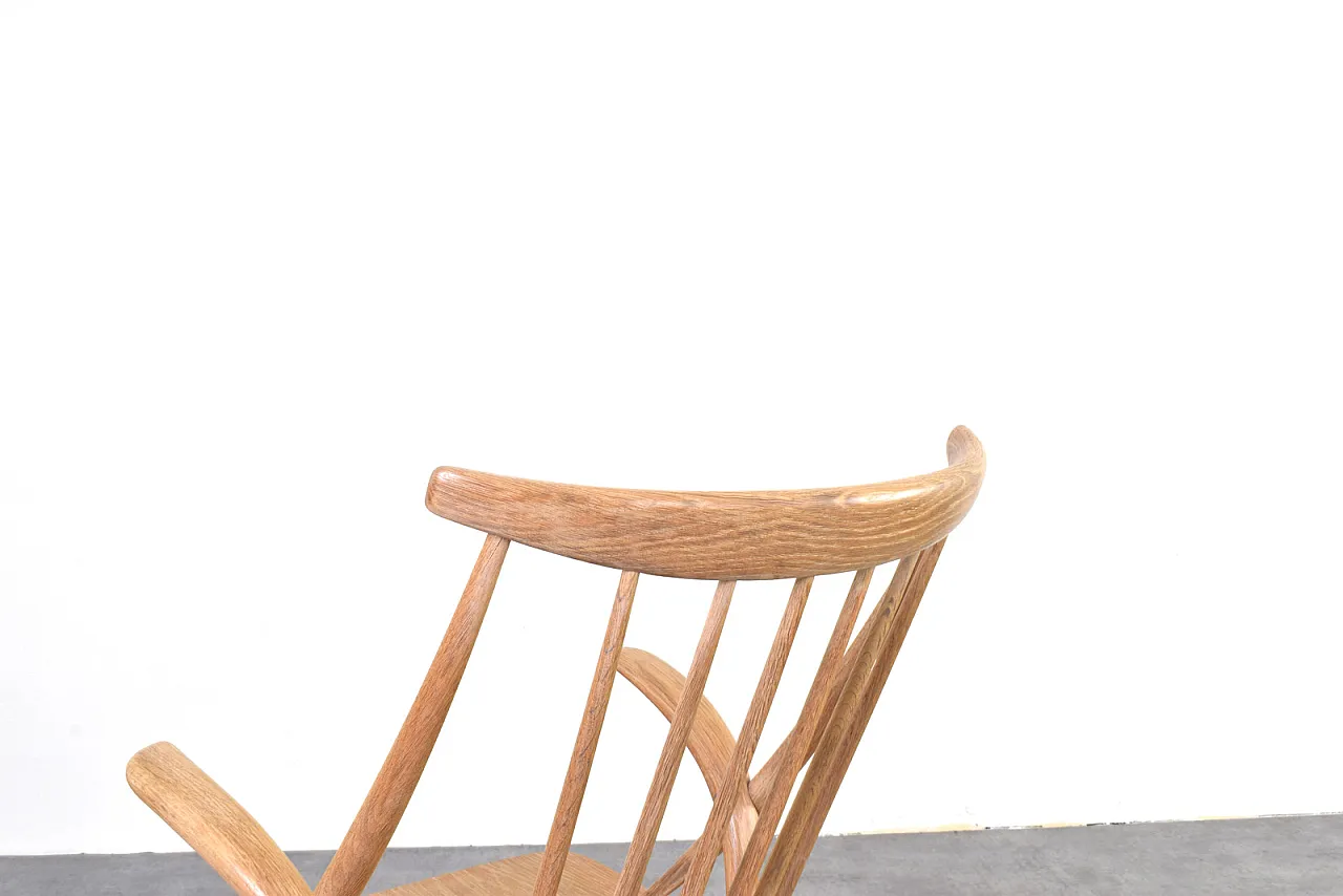 Sedia a dondolo Mid-Century di Illum Wikkelsø per Niels Eilersen, 1950 11