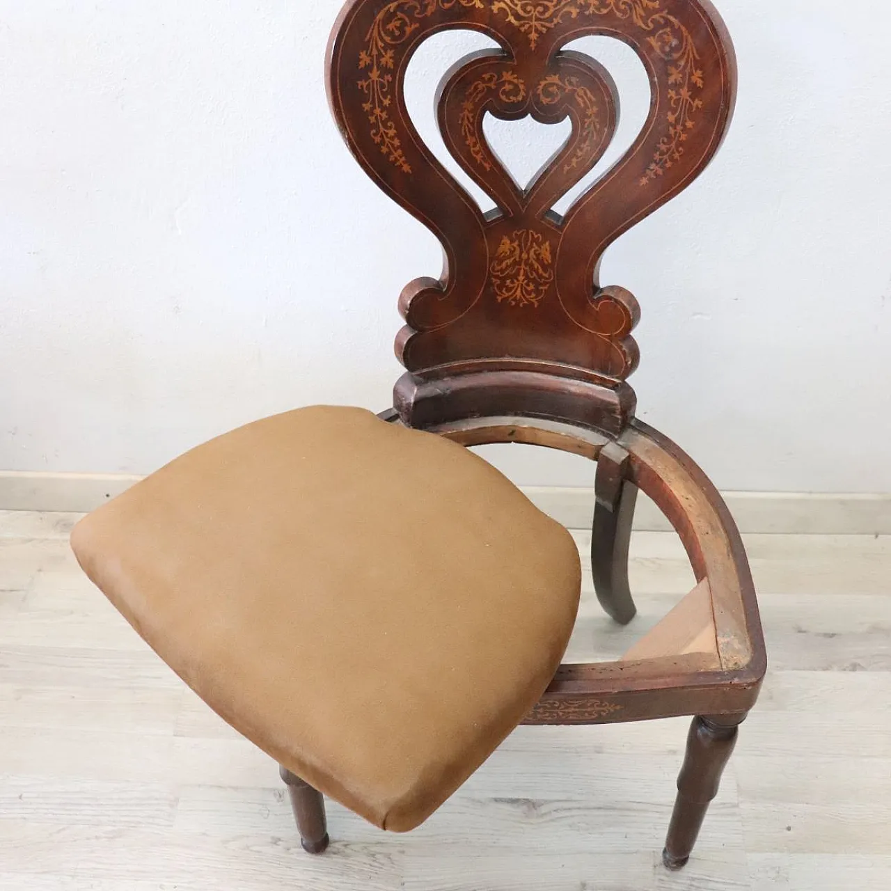 6 sedie antiche raffinato intarsio, '800 13