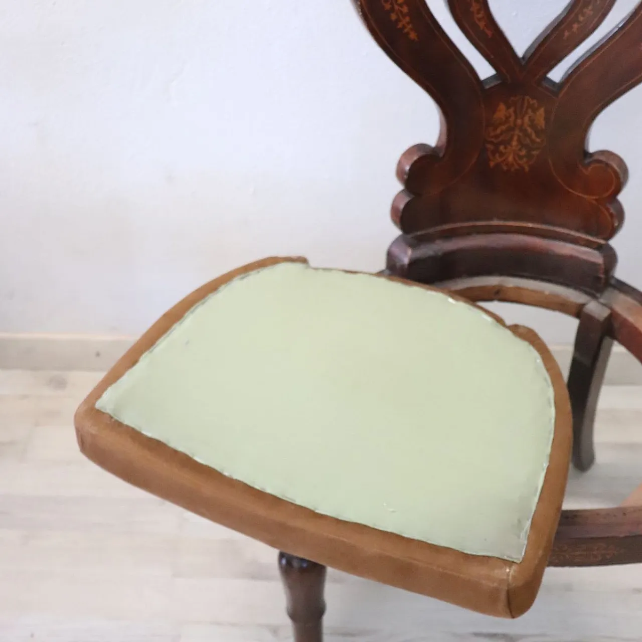 6 sedie antiche raffinato intarsio, '800 14