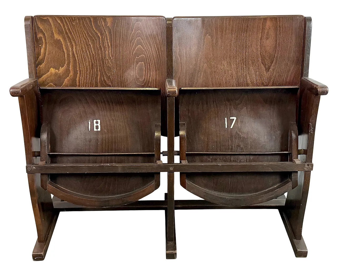 Vintage Two-Seat Cinema Bench from TON, 1960s 1